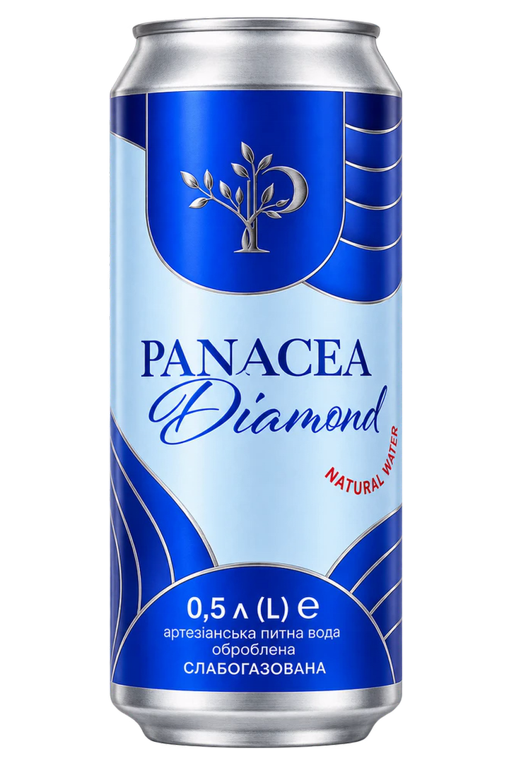 PANACEA Diamond, слабогазована, банка, 0,5 л